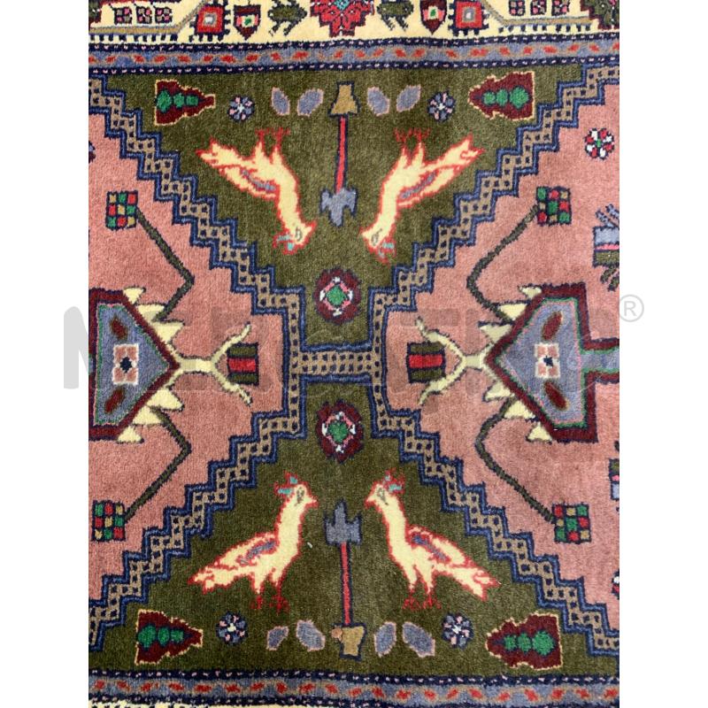TAPPETO GUIDA 89X190 GEOMETRICO UCCELLI 2 ESAGONI ROSA FONDO VERDE CORNICE GIALLA ANGOLI  | Mercatino dell'Usato Roma re di roma 4