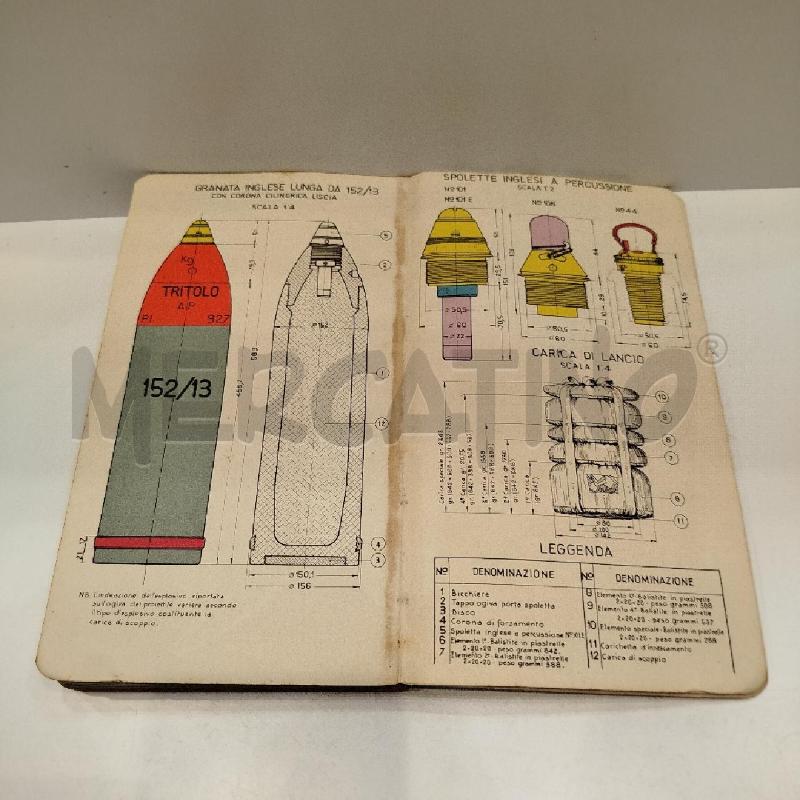 TAVOLE GRAFICO-NUMERICHE DI TIRO OBICE E GRANATA 152/13 MINISTERO DELLA GUERRA 1933 ARTIGLIERIA | Mercatino dell'Usato Roma re di roma 4