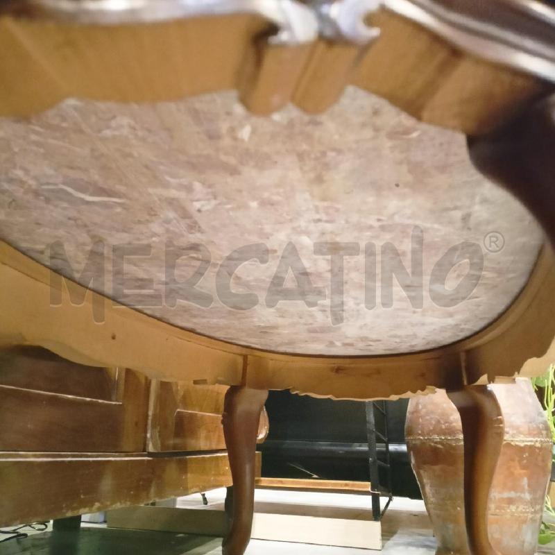 TAVOLINO BASSO OVAL PIANO MARMO ROSA SALMONE STRUTT LEGNO | Mercatino dell'Usato Roma re di roma 5