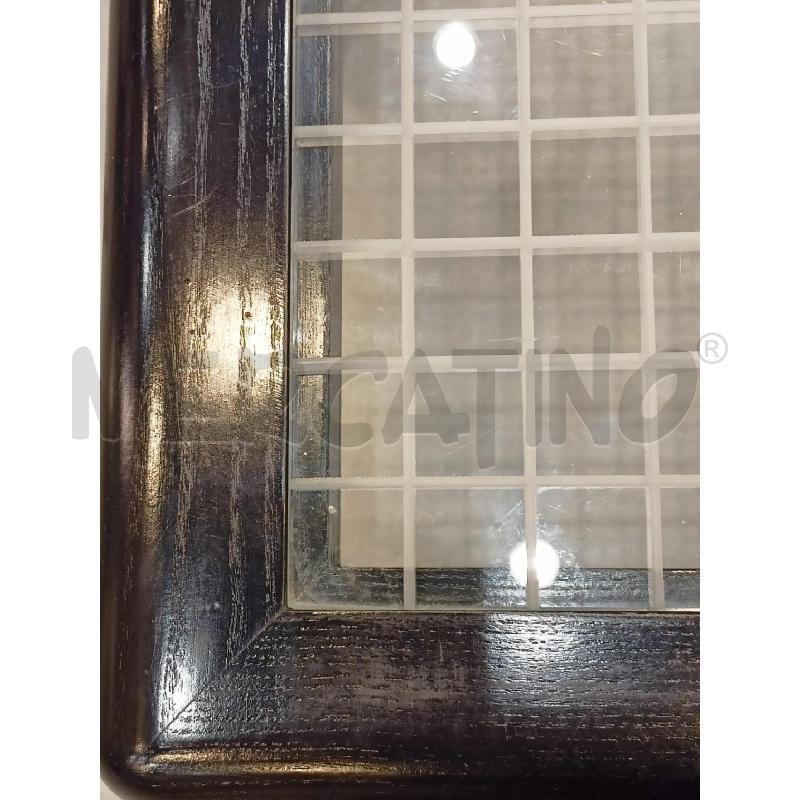TAVOLINO TRIS TRITTICO LEGNO NERO P VETRO GRIGLIA | Mercatino dell'Usato Roma re di roma 2