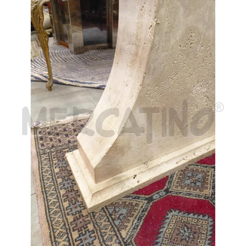 TAVOLO BASE TRAVERTINO 2 LASTRE PIANO CRISTALLO MOLATO | Mercatino dell'Usato Roma re di roma 4