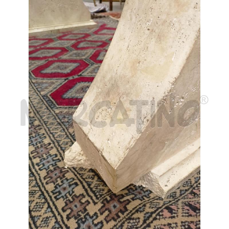 TAVOLO BASE TRAVERTINO 2 LASTRE PIANO CRISTALLO MOLATO | Mercatino dell'Usato Roma re di roma 5
