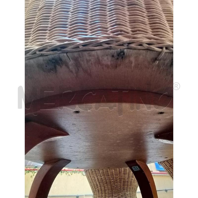 TAVOLO BASSO VIMINI 4 PIED LEGNO + 4 SGABELLI VIMINI | Mercatino dell'Usato Roma re di roma 4