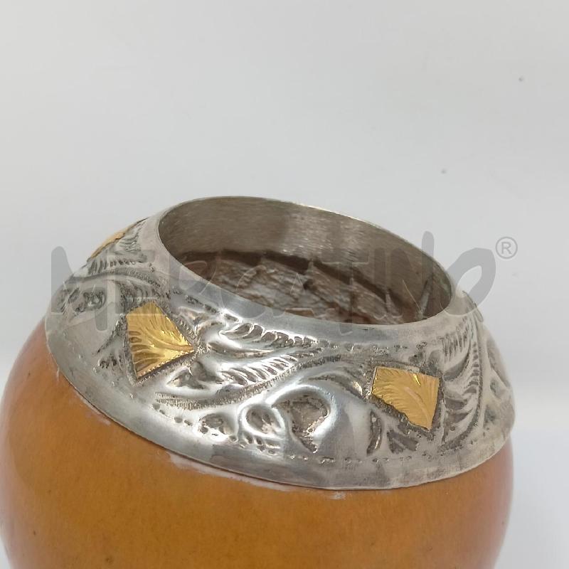 TAZZA PER MATE LEGNO BORDO SILVER DETT ORO CANNUCCIA | Mercatino dell'Usato Roma re di roma 4