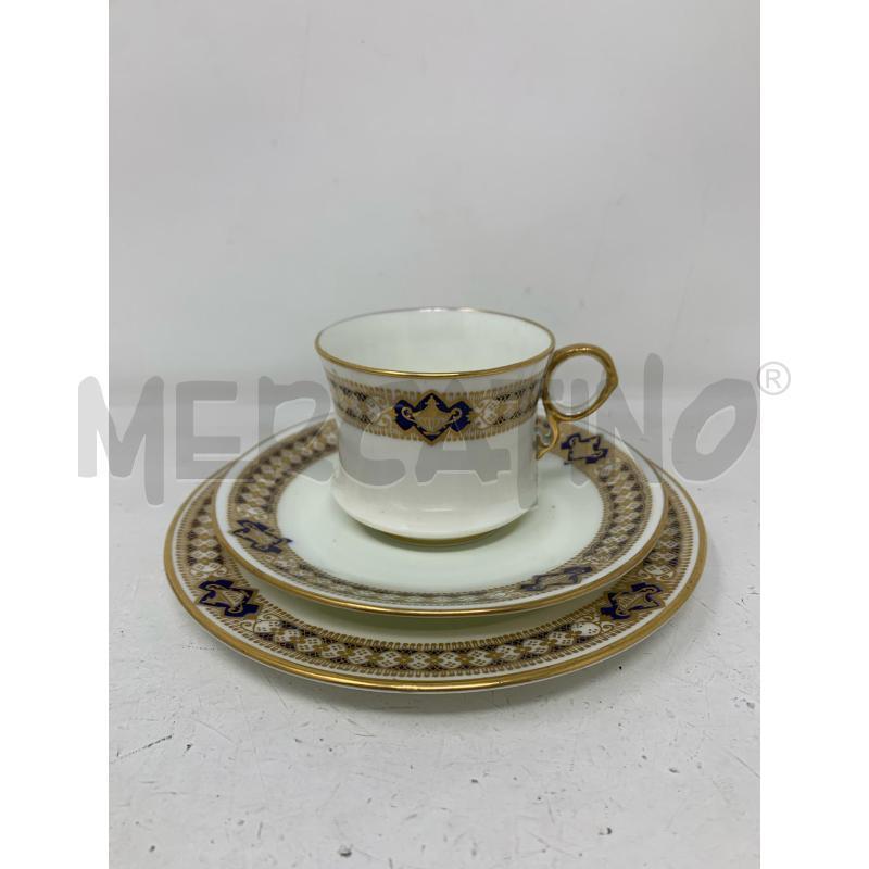 TAZZA +PIATTINO ENGLAND FASCIA ORO DEC BLU  | Mercatino dell'Usato Roma re di roma 1