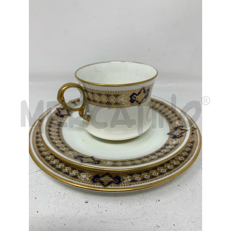 TAZZA +PIATTINO ENGLAND FASCIA ORO DEC BLU  | Mercatino dell'Usato Roma re di roma 2