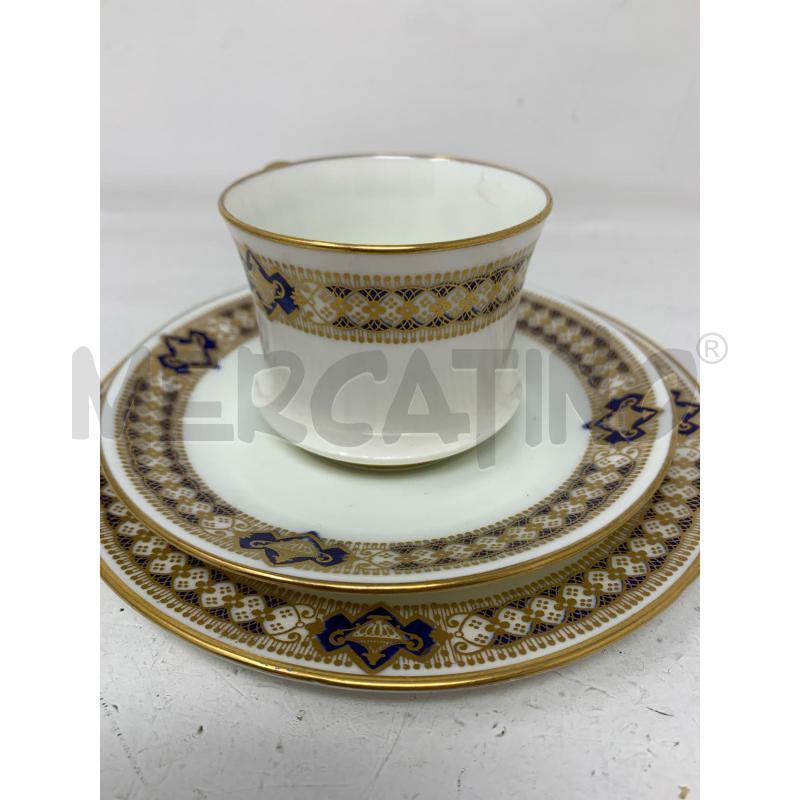 TAZZA +PIATTINO ENGLAND FASCIA ORO DEC BLU  | Mercatino dell'Usato Roma re di roma 3