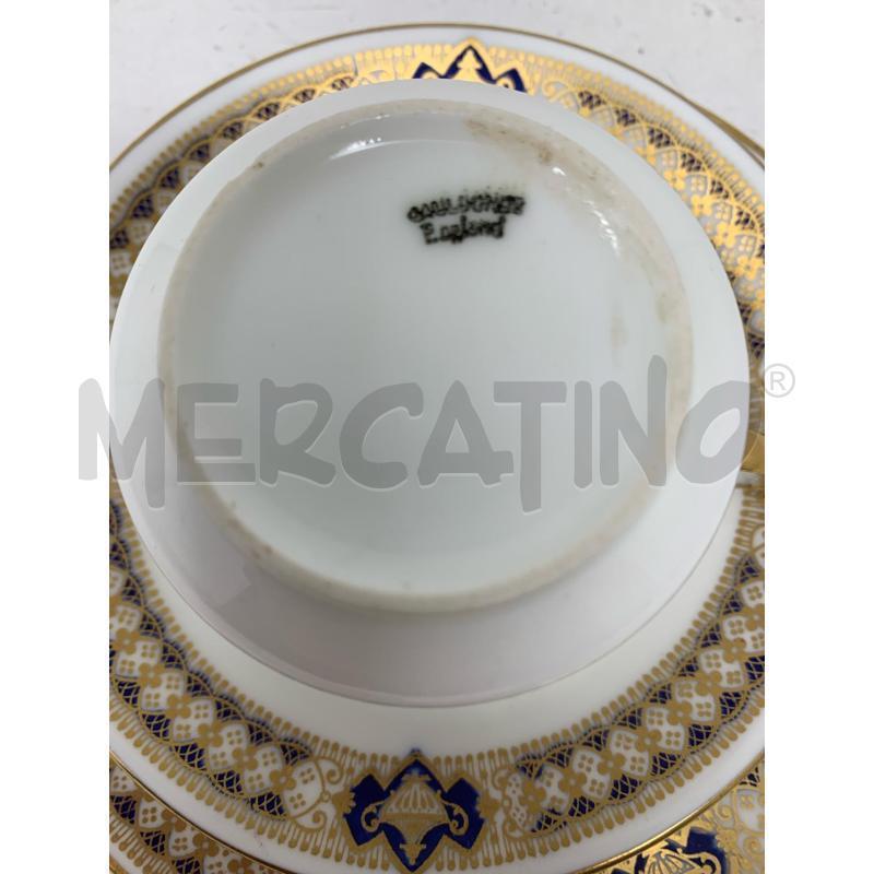 TAZZA +PIATTINO ENGLAND FASCIA ORO DEC BLU  | Mercatino dell'Usato Roma re di roma 4