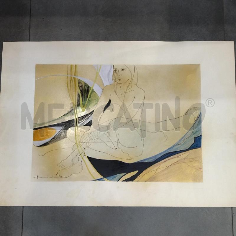 TECNICA MISTA SU CARTA GIUSEPPE PEDOTA 71X50 CM ANNO 1977 | Mercatino dell'Usato Roma re di roma 1