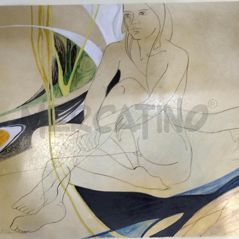 TECNICA MISTA SU CARTA GIUSEPPE PEDOTA 71X50 CM ANNO 1977 | Mercatino dell'Usato Roma re di roma 4