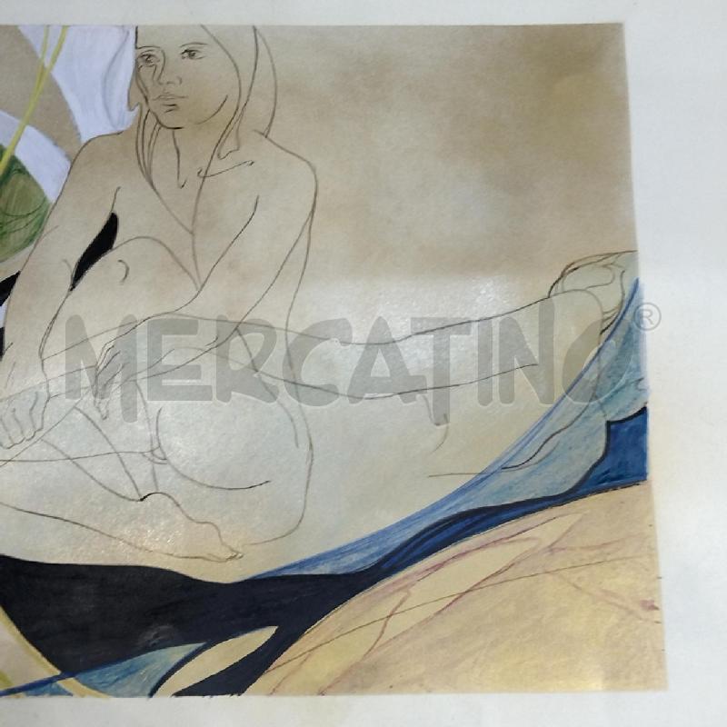 TECNICA MISTA SU CARTA GIUSEPPE PEDOTA 71X50 CM ANNO 1977 | Mercatino dell'Usato Roma re di roma 5