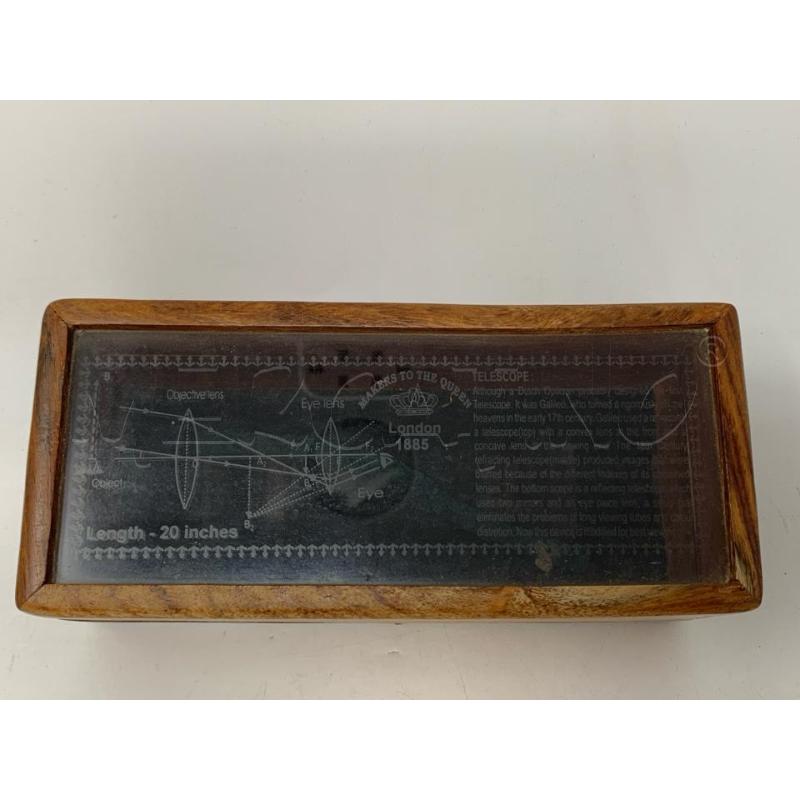 TELESCOPIO PELLE LONDON 1885 RIPRODUZIONE SCATOLA LEGNO  | Mercatino dell'Usato Roma re di roma 3