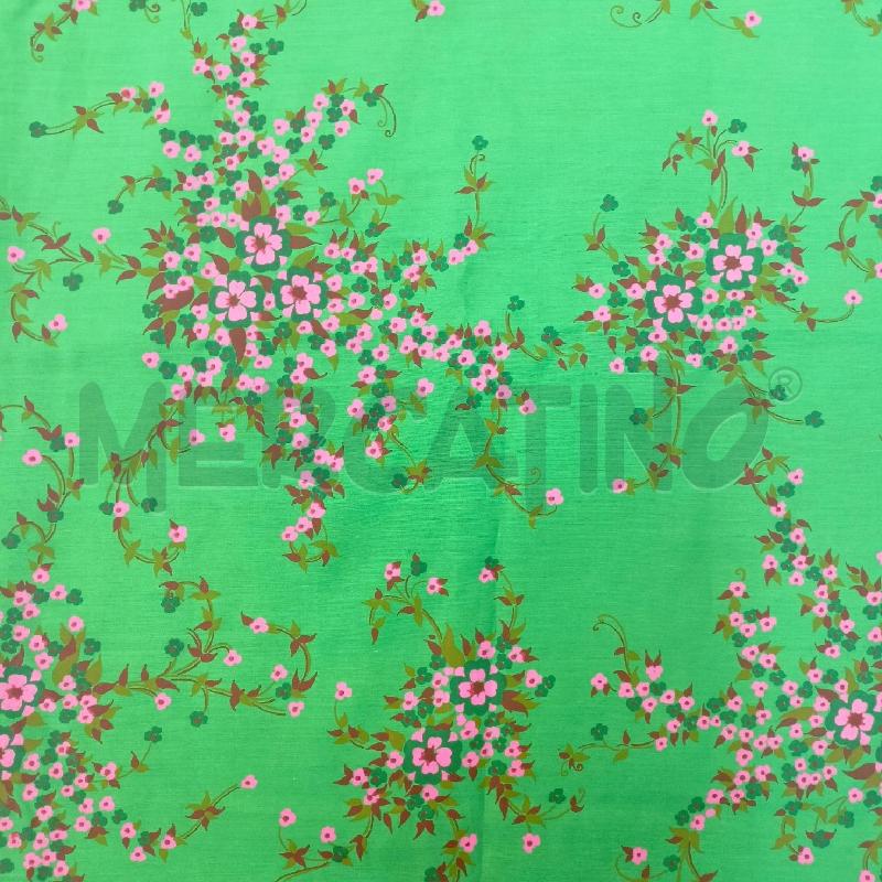TESSUTO VERDE FIORI ROSA | Mercatino dell'Usato Roma re di roma 1