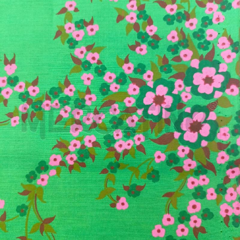 TESSUTO VERDE FIORI ROSA | Mercatino dell'Usato Roma re di roma 2
