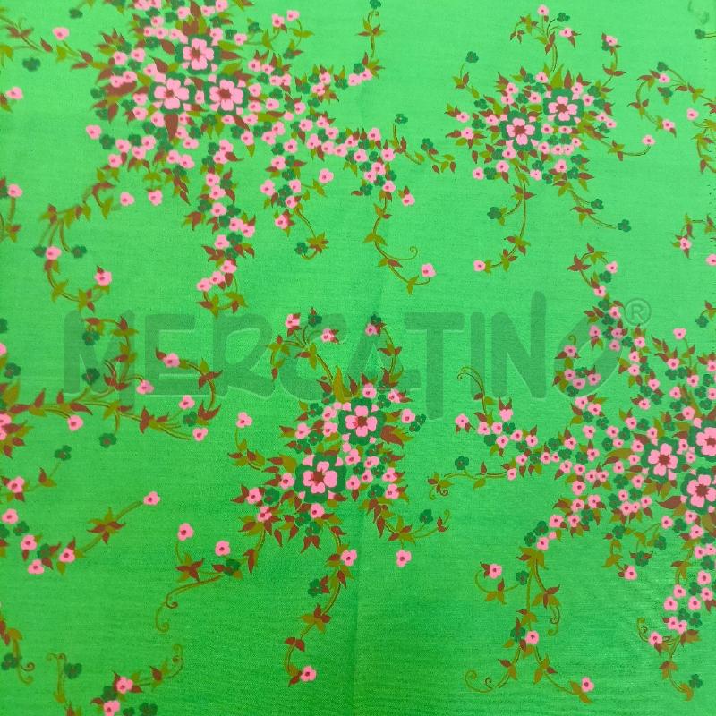 TESSUTO VERDE FIORI ROSA | Mercatino dell'Usato Roma re di roma 3