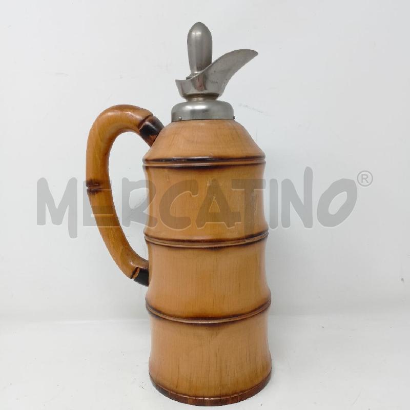 THERMOS BAMBOO BIANSATO ALDO TURA TAPPO SUGHERO SILVER | Mercatino dell'Usato Roma re di roma 1