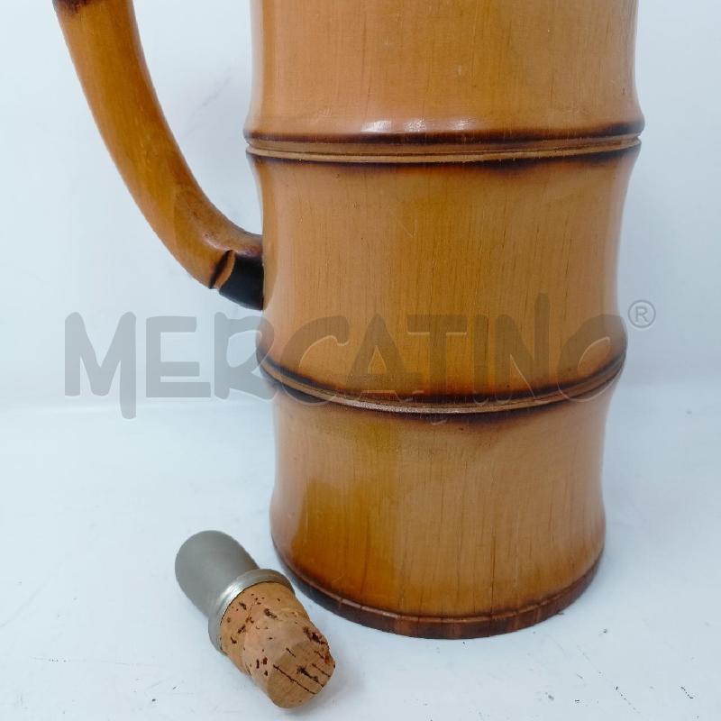 THERMOS BAMBOO BIANSATO ALDO TURA TAPPO SUGHERO SILVER | Mercatino dell'Usato Roma re di roma 2
