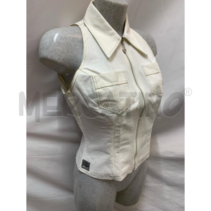 TOP VESACE JEANS ZIP BIANCO  | Mercatino dell'Usato Roma re di roma 2