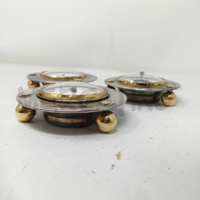 TRIS OROLOGIO BAROMETRO TERMOMETRO METALLO TONDI 3 PIEDINI OTTONE  | Mercatino dell'Usato Roma re di roma 3