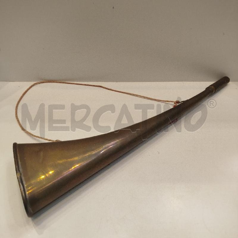 TROMBA DA SEGNALE IN OTTONE LUNGA 45 CM | Mercatino dell'Usato Roma re di roma 1
