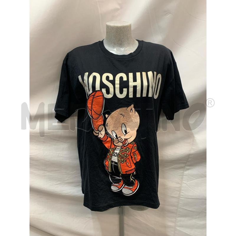 T SHIRT DONNA MOSCHINO PORK NERA | Mercatino dell'Usato Roma re di roma 1