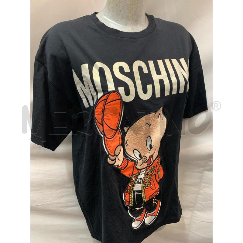 T SHIRT DONNA MOSCHINO PORK NERA | Mercatino dell'Usato Roma re di roma 2
