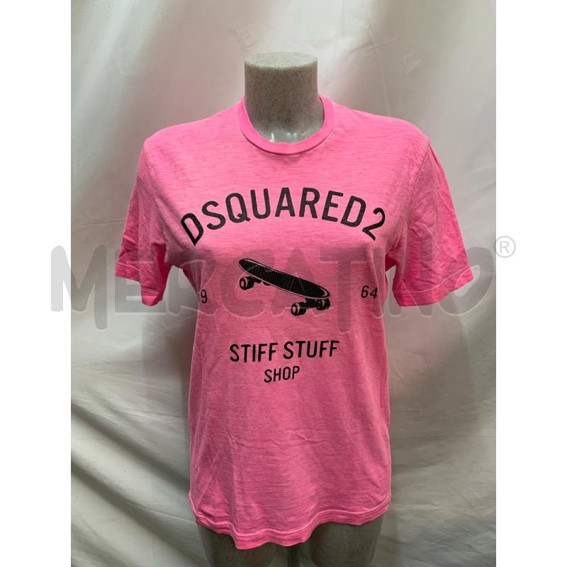 T SHIRT UOMO DSQUARED ROSA STAMPA NER | Mercatino dell'Usato Roma re di roma 1