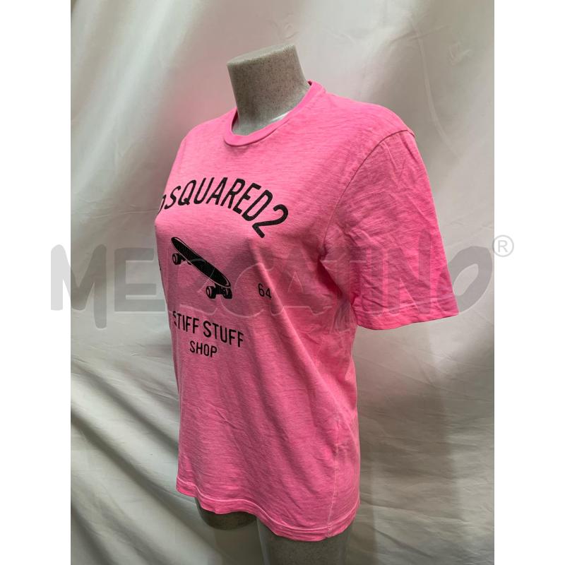 T SHIRT UOMO DSQUARED ROSA STAMPA NER | Mercatino dell'Usato Roma re di roma 2