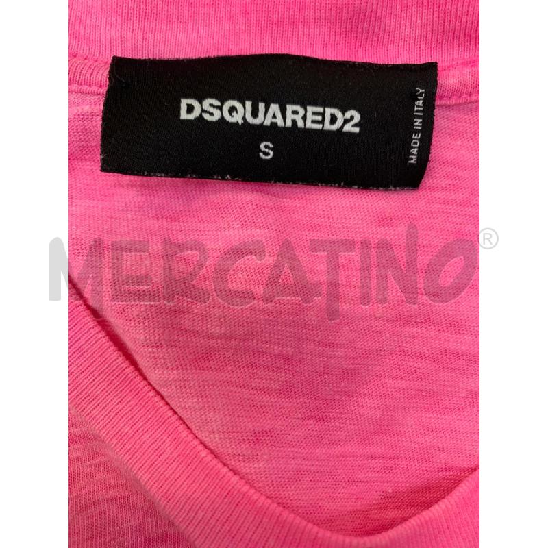 T SHIRT UOMO DSQUARED ROSA STAMPA NER | Mercatino dell'Usato Roma re di roma 5