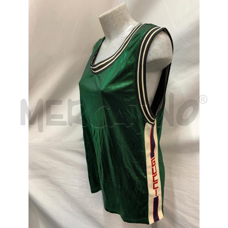 T SHIRT UOMO GUCCI VERDE BANDA BIANC LOGO ROSSO | Mercatino dell'Usato Roma re di roma 2