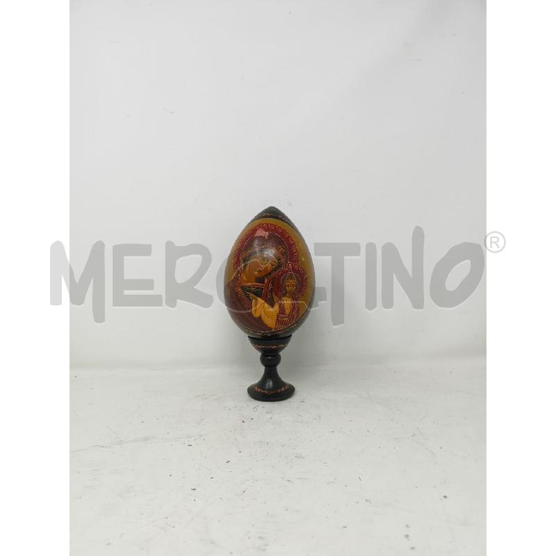 UOVO LEGNO DEC ICONA MADONNA BAMBINO DIFETTO | Mercatino dell'Usato Roma re di roma 1
