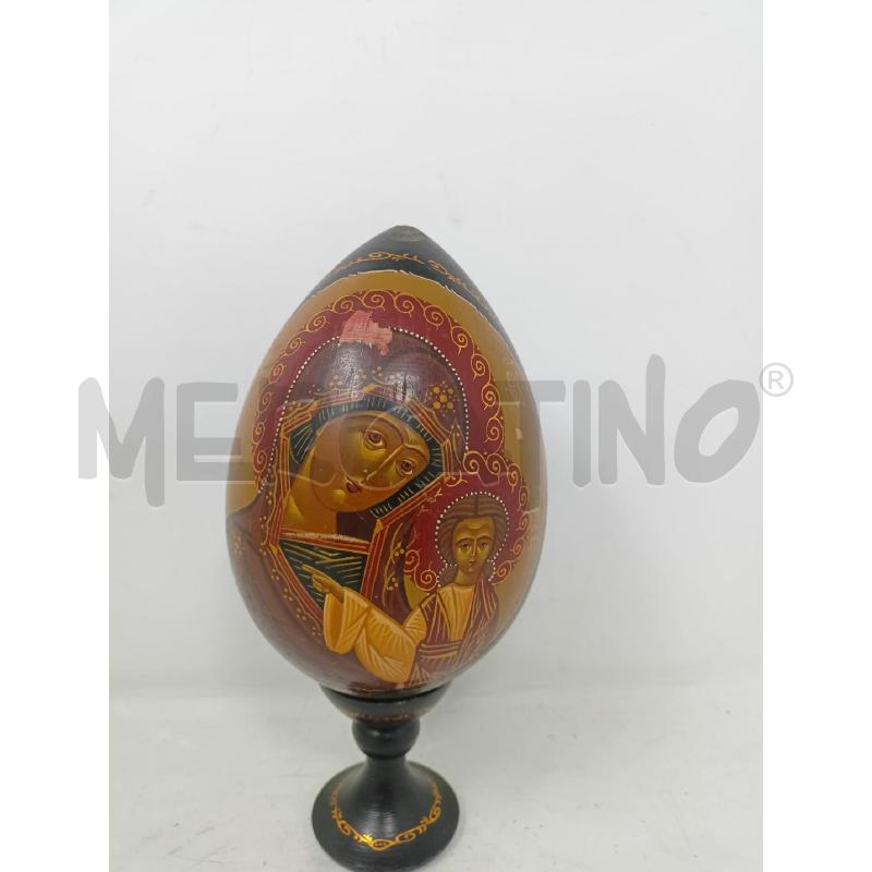 UOVO LEGNO DEC ICONA MADONNA BAMBINO DIFETTO | Mercatino dell'Usato Roma re di roma 2