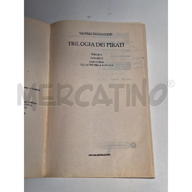 VALERIO EVANGELISTI TRILOGIA DEI PIRATI MONDADORI | Mercatino dell'Usato Roma re di roma 4