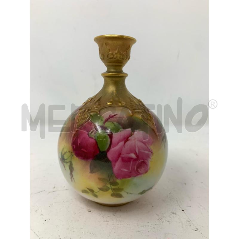 VASETTO ROYAL WORCESTER FIORI ROSA DEC ORO | Mercatino dell'Usato Roma re di roma 2