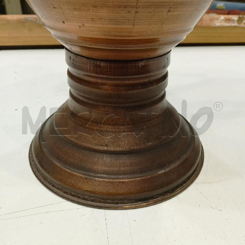 VASO ANFORA RAME BIANSATO APICE QUADRATO LAVORAZIONE GEOMETRICA  | Mercatino dell'Usato Roma re di roma 4