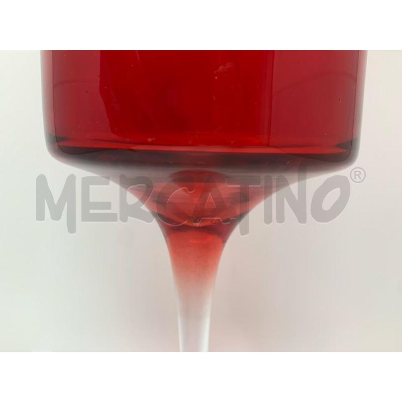 VASO A CALICE VETRO ROSSO CILINDR | Mercatino dell'Usato Roma re di roma 2