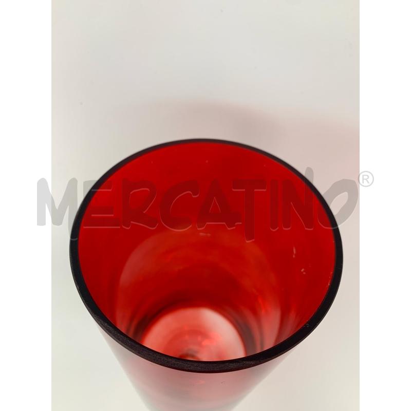 VASO A CALICE VETRO ROSSO CILINDR | Mercatino dell'Usato Roma re di roma 4