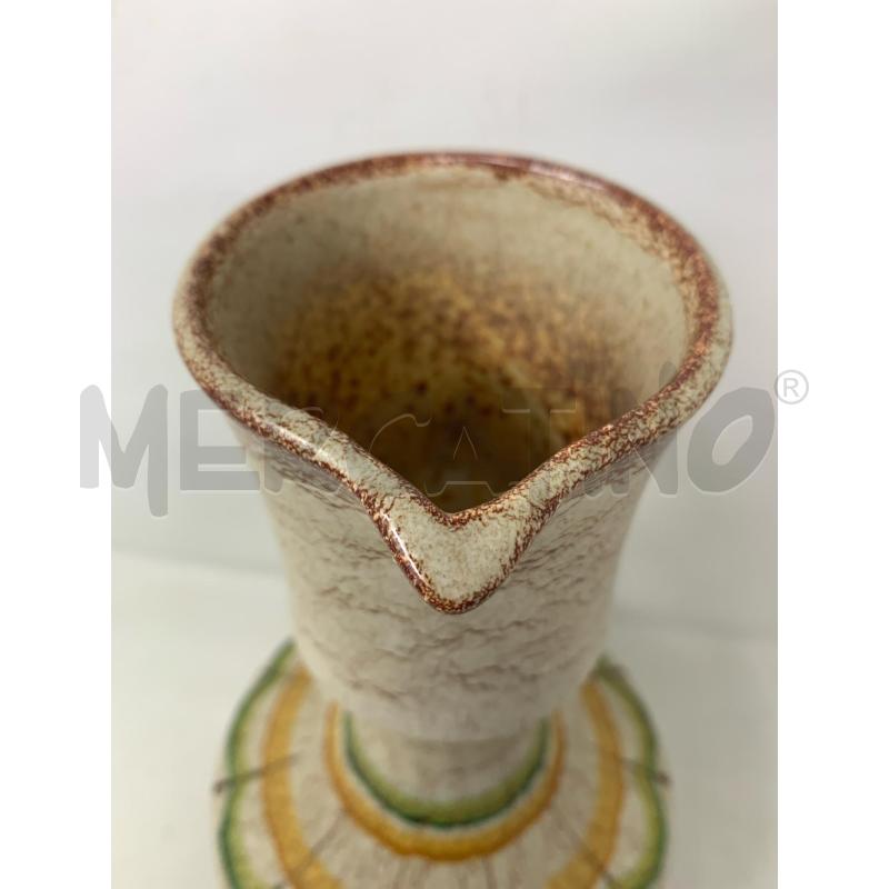 VASO BROCCA CERAMICA BERTONCELLO EFF SABBIA FASCE VERD OCRA | Mercatino dell'Usato Roma re di roma 2