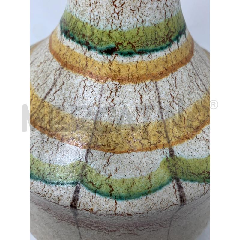 VASO BROCCA CERAMICA BERTONCELLO EFF SABBIA FASCE VERD OCRA | Mercatino dell'Usato Roma re di roma 3