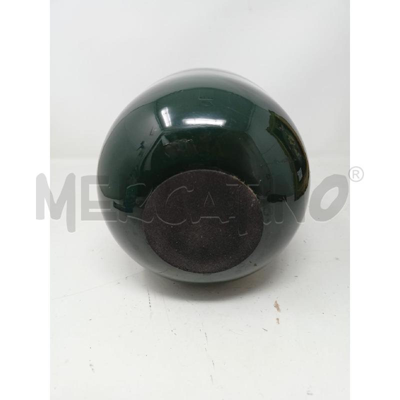 VASO BRONZO SMALTATO VERDE BOMBATO  | Mercatino dell'Usato Roma re di roma 4