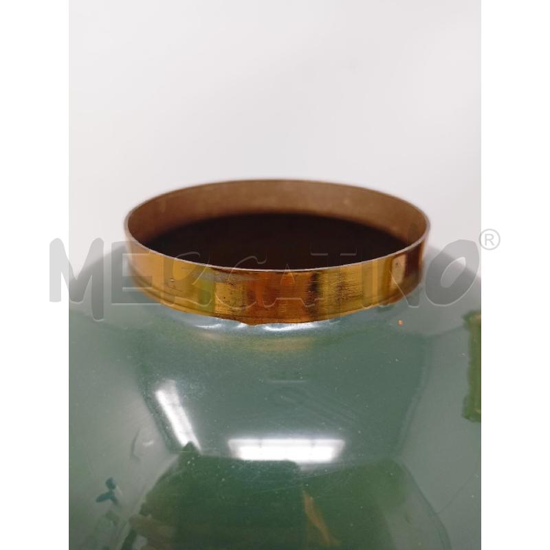 VASO BRONZO SMALTATO VERDE BOMBATO  | Mercatino dell'Usato Roma re di roma 5