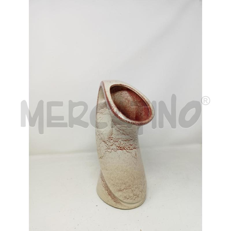 VASO CERAMICA 1 MANICO TONDO BIANCO ROSSO  | Mercatino dell'Usato Roma re di roma 1