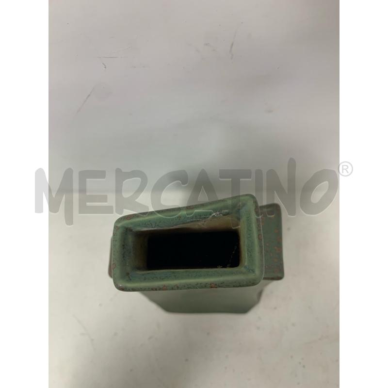 VASO CERAMICA FRANCO BUCCI QUADRANGOLARE VERDE | Mercatino dell'Usato Roma re di roma 3