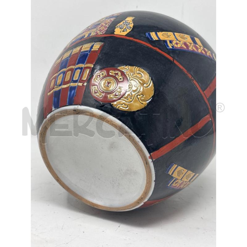 VASO CERAMICA SFERICO DEC LIBRI FASCE ROSSE | Mercatino dell'Usato Roma re di roma 3