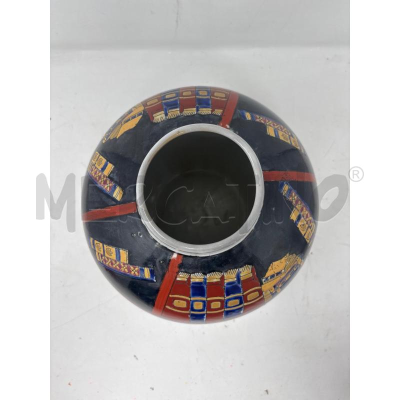 VASO CERAMICA SFERICO DEC LIBRI FASCE ROSSE | Mercatino dell'Usato Roma re di roma 4