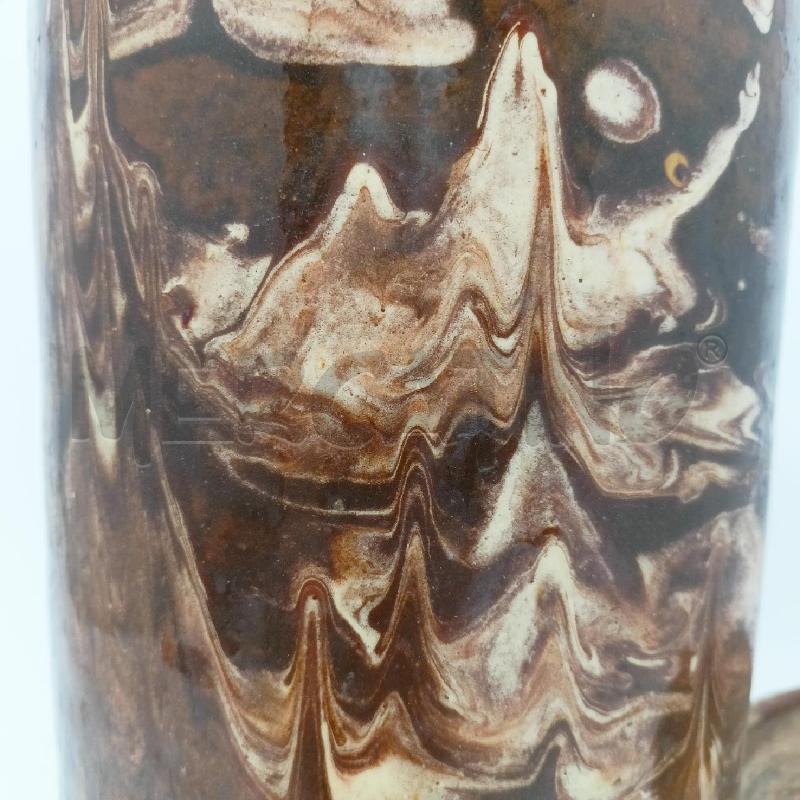 VASO CERAMICA SMALTATA EFFETTO COLATURE MARRONE CREMA  | Mercatino dell'Usato Roma re di roma 4