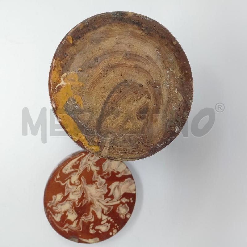 VASO CERAMICA SMALTATA EFFETTO COLATURE MARRONE CREMA  | Mercatino dell'Usato Roma re di roma 5