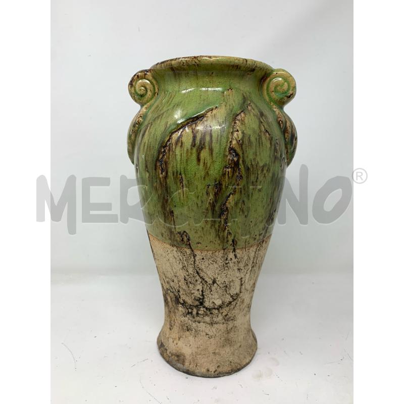 VASO CERAMICA SMALTO VERDE 2 MANICI RISSIOL | Mercatino dell'Usato Roma re di roma 1