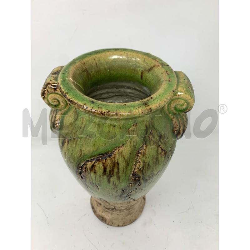 VASO CERAMICA SMALTO VERDE 2 MANICI RISSIOL | Mercatino dell'Usato Roma re di roma 2