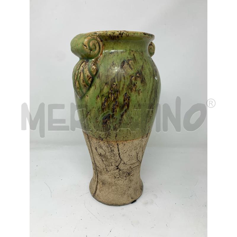 VASO CERAMICA SMALTO VERDE 2 MANICI RISSIOL | Mercatino dell'Usato Roma re di roma 3